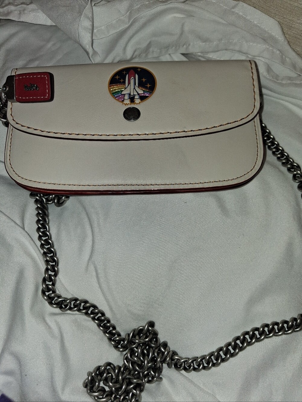 Coach, leather, Beige Crossbody Bag with Shuttle, Rare. Like new.